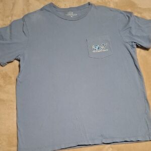 Vineyard Vines Pocket T-shitr in Dusty Blue Size M